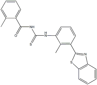 N-[3-(1,3-benzothiazol-2-yl)-2-methylphenyl]-N'-(2-methylbenzoyl)thiourea Struktur