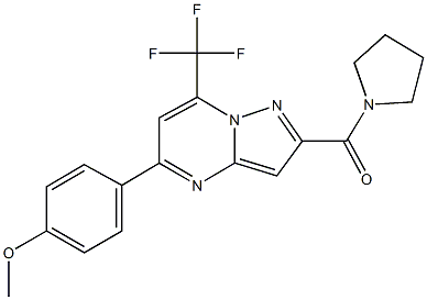 5-(4-methoxyphenyl)-2-(1-pyrrolidinylcarbonyl)-7-(trifluoromethyl)pyrazolo[1,5-a]pyrimidine Struktur