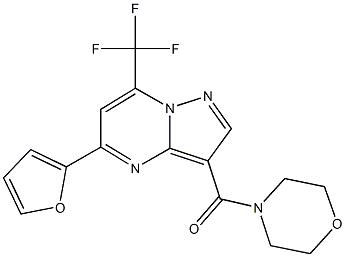 5-(2-furyl)-3-(4-morpholinylcarbonyl)-7-(trifluoromethyl)pyrazolo[1,5-a]pyrimidine Struktur