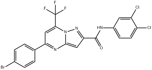 5-(4-bromophenyl)-N-(3,4-dichlorophenyl)-7-(trifluoromethyl)pyrazolo[1,5-a]pyrimidine-2-carboxamide Struktur