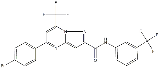 5-(4-bromophenyl)-7-(trifluoromethyl)-N-[3-(trifluoromethyl)phenyl]pyrazolo[1,5-a]pyrimidine-2-carboxamide Struktur