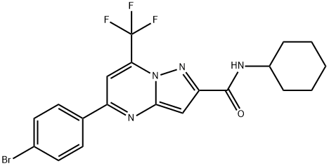 5-(4-bromophenyl)-N-cyclohexyl-7-(trifluoromethyl)pyrazolo[1,5-a]pyrimidine-2-carboxamide Struktur