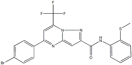 5-(4-bromophenyl)-N-[2-(methylsulfanyl)phenyl]-7-(trifluoromethyl)pyrazolo[1,5-a]pyrimidine-2-carboxamide Struktur