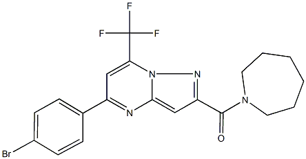 2-(1-azepanylcarbonyl)-5-(4-bromophenyl)-7-(trifluoromethyl)pyrazolo[1,5-a]pyrimidine Struktur