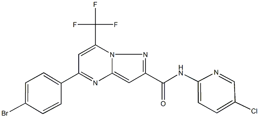 5-(4-bromophenyl)-N-(5-chloro-2-pyridinyl)-7-(trifluoromethyl)pyrazolo[1,5-a]pyrimidine-2-carboxamide Struktur