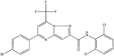 5-(4-bromophenyl)-N-(2,6-dichlorophenyl)-7-(trifluoromethyl)pyrazolo[1,5-a]pyrimidine-2-carboxamide Struktur