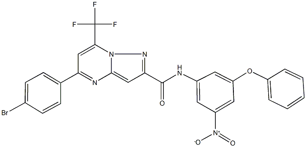 5-(4-bromophenyl)-N-{3-nitro-5-phenoxyphenyl}-7-(trifluoromethyl)pyrazolo[1,5-a]pyrimidine-2-carboxamide Struktur