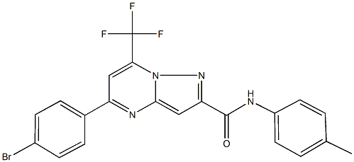 5-(4-bromophenyl)-N-(4-methylphenyl)-7-(trifluoromethyl)pyrazolo[1,5-a]pyrimidine-2-carboxamide Struktur