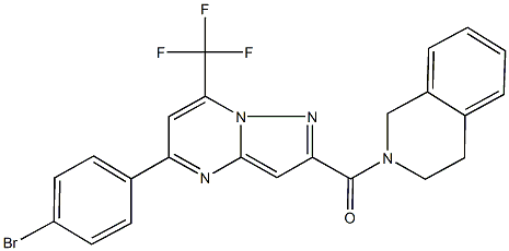 2-{[5-(4-bromophenyl)-7-(trifluoromethyl)pyrazolo[1,5-a]pyrimidin-2-yl]carbonyl}-1,2,3,4-tetrahydroisoquinoline Struktur