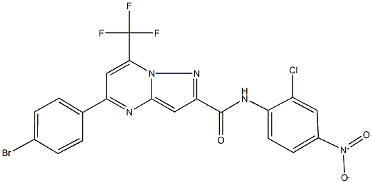 5-(4-bromophenyl)-N-{2-chloro-4-nitrophenyl}-7-(trifluoromethyl)pyrazolo[1,5-a]pyrimidine-2-carboxamide Struktur