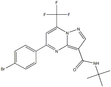 5-(4-bromophenyl)-N-(tert-butyl)-7-(trifluoromethyl)pyrazolo[1,5-a]pyrimidine-3-carboxamide Struktur