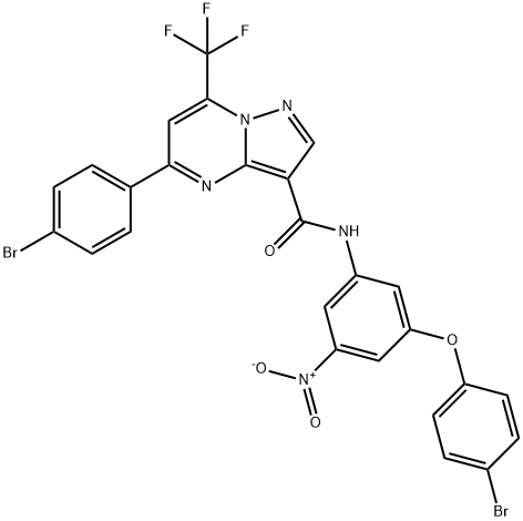 N-{3-(4-bromophenoxy)-5-nitrophenyl}-5-(4-bromophenyl)-7-(trifluoromethyl)pyrazolo[1,5-a]pyrimidine-3-carboxamide Struktur