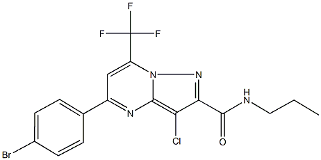 5-(4-bromophenyl)-3-chloro-N-propyl-7-(trifluoromethyl)pyrazolo[1,5-a]pyrimidine-2-carboxamide Struktur