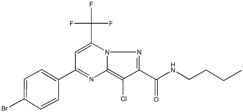 5-(4-bromophenyl)-N-butyl-3-chloro-7-(trifluoromethyl)pyrazolo[1,5-a]pyrimidine-2-carboxamide Struktur