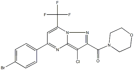 5-(4-bromophenyl)-3-chloro-2-(4-morpholinylcarbonyl)-7-(trifluoromethyl)pyrazolo[1,5-a]pyrimidine Struktur