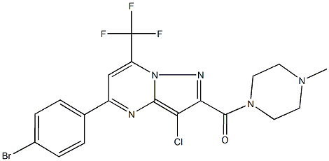 5-(4-bromophenyl)-3-chloro-2-[(4-methyl-1-piperazinyl)carbonyl]-7-(trifluoromethyl)pyrazolo[1,5-a]pyrimidine Struktur