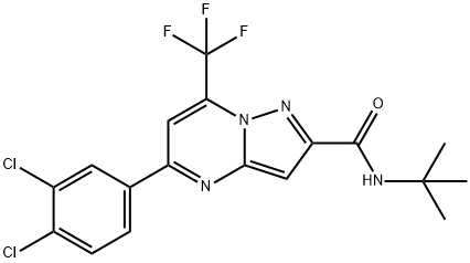 N-(tert-butyl)-5-(3,4-dichlorophenyl)-7-(trifluoromethyl)pyrazolo[1,5-a]pyrimidine-2-carboxamide Struktur