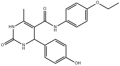 N-(4-ethoxyphenyl)-4-(4-hydroxyphenyl)-6-methyl-2-oxo-1,2,3,4-tetrahydro-5-pyrimidinecarboxamide Struktur