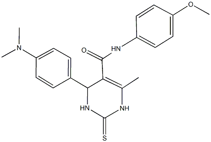 4-[4-(dimethylamino)phenyl]-N-(4-methoxyphenyl)-6-methyl-2-thioxo-1,2,3,4-tetrahydro-5-pyrimidinecarboxamide Struktur