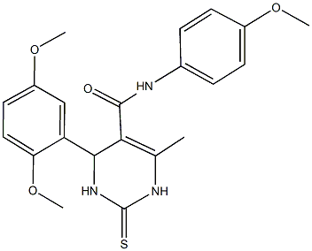 4-(2,5-dimethoxyphenyl)-N-(4-methoxyphenyl)-6-methyl-2-thioxo-1,2,3,4-tetrahydro-5-pyrimidinecarboxamide Struktur