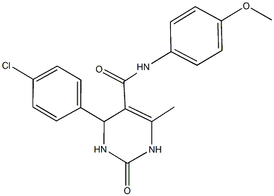 4-(4-chlorophenyl)-N-(4-methoxyphenyl)-6-methyl-2-oxo-1,2,3,4-tetrahydro-5-pyrimidinecarboxamide Struktur