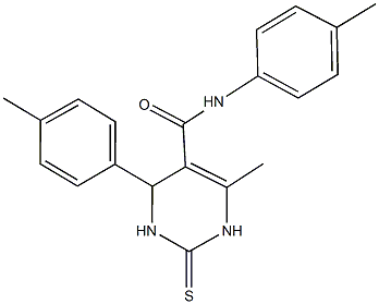 6-methyl-N,4-bis(4-methylphenyl)-2-thioxo-1,2,3,4-tetrahydro-5-pyrimidinecarboxamide Struktur