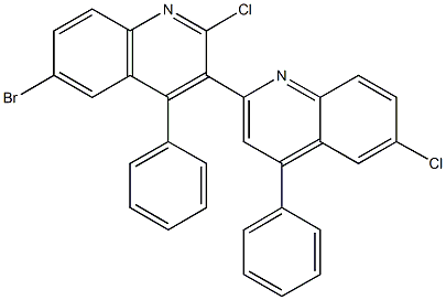 6'-bromo-2',6-dichloro-2,3'-bis[4-phenylquinoline] Struktur