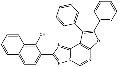 2-(8,9-diphenylfuro[3,2-e][1,2,4]triazolo[1,5-c]pyrimidin-2-yl)-1-naphthol Struktur