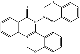 3-[(2-methoxybenzylidene)amino]-2-(2-methoxyphenyl)-4(3H)-quinazolinone Struktur