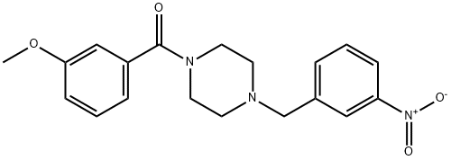 1-({3-nitrophenyl}methyl)-4-{[3-(methyloxy)phenyl]carbonyl}piperazine Struktur