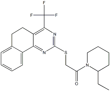 2-{[2-(2-ethyl-1-piperidinyl)-2-oxoethyl]sulfanyl}-4-(trifluoromethyl)-5,6-dihydrobenzo[h]quinazoline Struktur