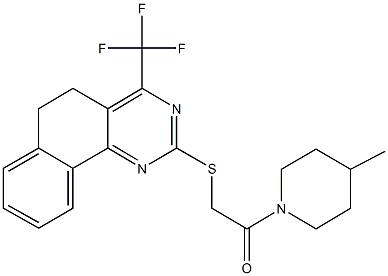 2-(4-methyl-1-piperidinyl)-2-oxoethyl 4-(trifluoromethyl)-5,6-dihydrobenzo[h]quinazolin-2-yl sulfide Struktur