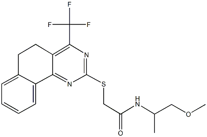 N-(2-methoxy-1-methylethyl)-2-{[4-(trifluoromethyl)-5,6-dihydrobenzo[h]quinazolin-2-yl]sulfanyl}acetamide Struktur