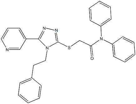 N,N-diphenyl-2-{[4-(2-phenylethyl)-5-(3-pyridinyl)-4H-1,2,4-triazol-3-yl]sulfanyl}acetamide Struktur