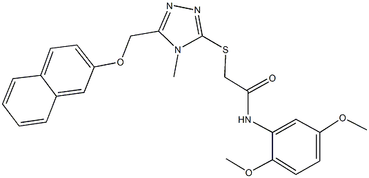 N-(2,5-dimethoxyphenyl)-2-({4-methyl-5-[(2-naphthyloxy)methyl]-4H-1,2,4-triazol-3-yl}sulfanyl)acetamide Struktur