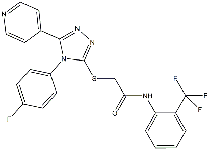 2-{[4-(4-fluorophenyl)-5-(4-pyridinyl)-4H-1,2,4-triazol-3-yl]sulfanyl}-N-[2-(trifluoromethyl)phenyl]acetamide Struktur