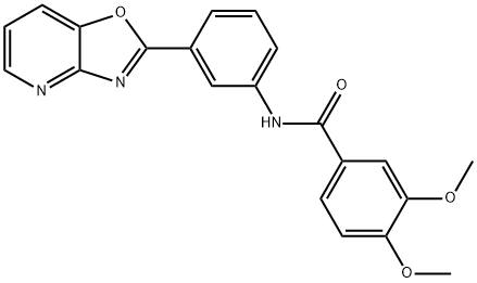 3,4-dimethoxy-N-(3-[1,3]oxazolo[4,5-b]pyridin-2-ylphenyl)benzamide Struktur