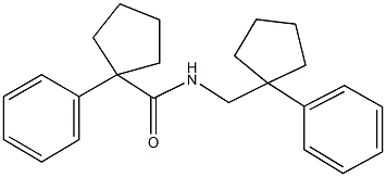 1-phenyl-N-[(1-phenylcyclopentyl)methyl]cyclopentanecarboxamide Struktur