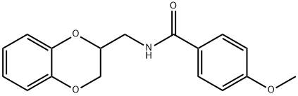 N-(2,3-dihydro-1,4-benzodioxin-2-ylmethyl)-4-methoxybenzamide Struktur