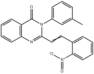 2-(2-{2-nitrophenyl}vinyl)-3-(3-methylphenyl)-4(3H)-quinazolinone Struktur