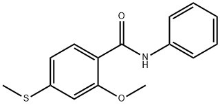 2-methoxy-4-(methylsulfanyl)-N-phenylbenzamide Struktur