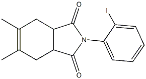 2-(2-iodophenyl)-5,6-dimethyl-3a,4,7,7a-tetrahydro-1H-isoindole-1,3(2H)-dione Struktur