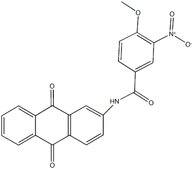 N-(9,10-dioxo-9,10-dihydroanthracen-2-yl)-3-nitro-4-methoxybenzamide Struktur