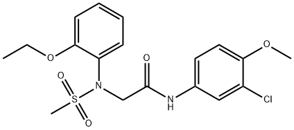 N-(3-chloro-4-methoxyphenyl)-2-[2-ethoxy(methylsulfonyl)anilino]acetamide Struktur