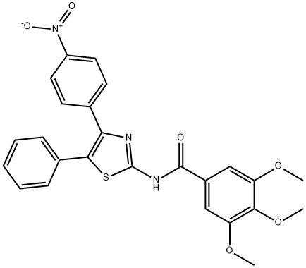 N-(4-{4-nitrophenyl}-5-phenyl-1,3-thiazol-2-yl)-3,4,5-trimethoxybenzamide Struktur