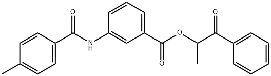 1-methyl-2-oxo-2-phenylethyl 3-[(4-methylbenzoyl)amino]benzoate Struktur