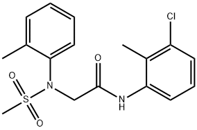 N-(3-chloro-2-methylphenyl)-2-[2-methyl(methylsulfonyl)anilino]acetamide Struktur