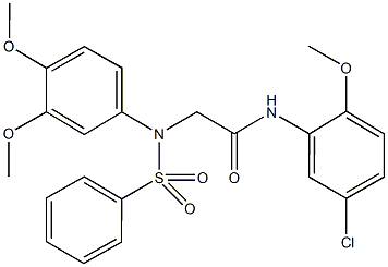 N-(5-chloro-2-methoxyphenyl)-2-[3,4-dimethoxy(phenylsulfonyl)anilino]acetamide Struktur