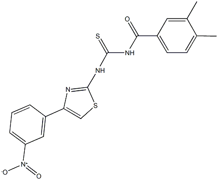 N-(3,4-dimethylbenzoyl)-N'-(4-{3-nitrophenyl}-1,3-thiazol-2-yl)thiourea Struktur