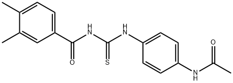 N-[4-({[(3,4-dimethylbenzoyl)amino]carbothioyl}amino)phenyl]acetamide Struktur